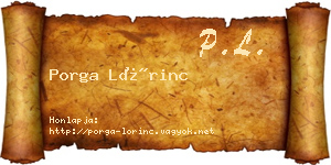 Porga Lőrinc névjegykártya